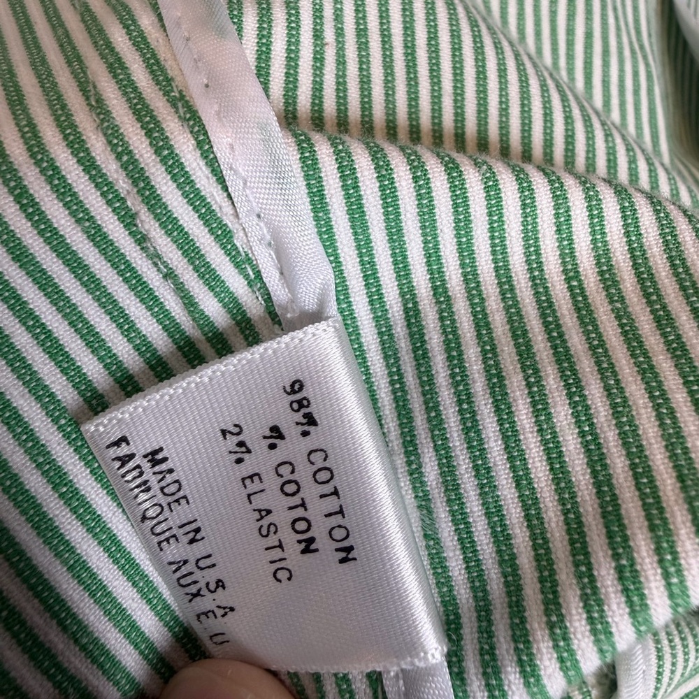 Theory green and white striped cotton blazer women’s size 6 - Picture 5 of 6